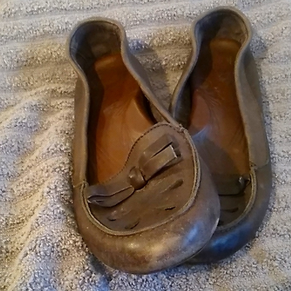 Born Womens Julianne B86128 Brown Leather Slip On Comfort Ballet Flats Size 8 M